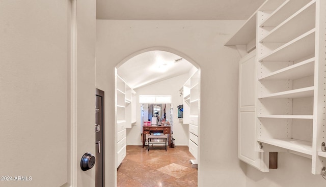 interior space with lofted ceiling