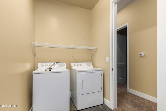 clothes washing area with independent washer and dryer