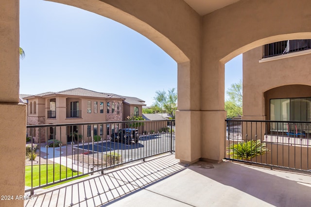 exterior space with a balcony