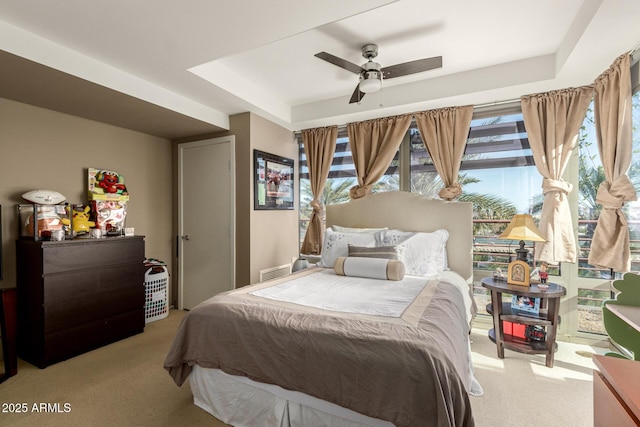 bedroom with carpet and ceiling fan