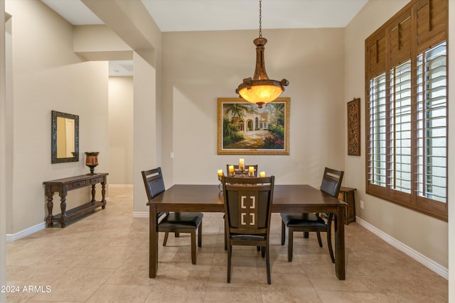 view of tiled dining room