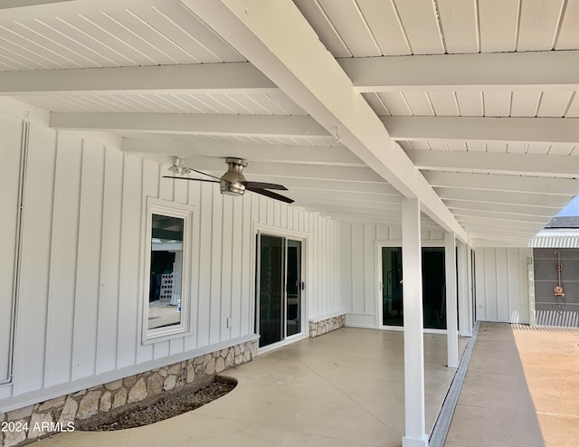 view of patio / terrace featuring ceiling fan