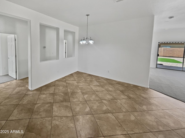 8616 S 57th Dr, Laveen, AZ 85339 - unfurnished dining area featuring tile patterned flooring, an inviting chandelier, and visible vents