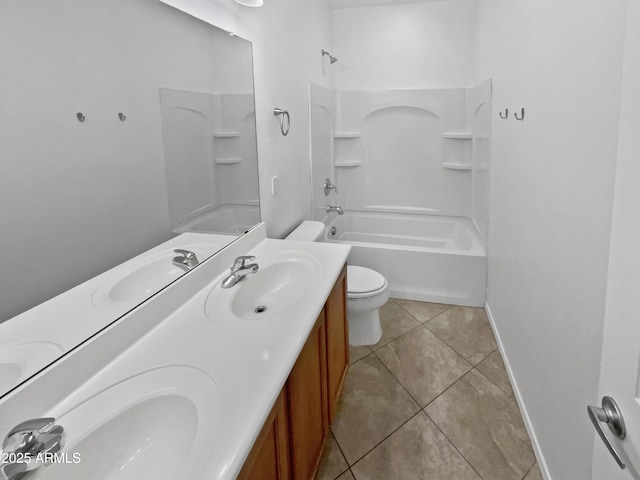8616 S 57th Dr, Laveen, AZ 85339 - bathroom with toilet, tile patterned floors, double vanity, and a sink