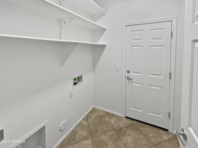 8616 S 57th Dr, Laveen, AZ 85339 - clothes washing area with baseboards, hookup for a gas dryer, laundry area, hookup for a washing machine, and tile patterned flooring