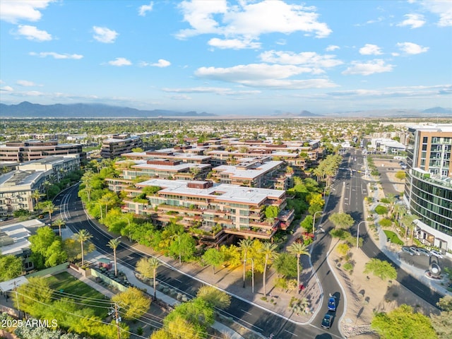 aerial view with a mountain view