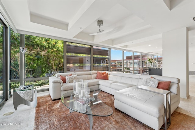 sunroom / solarium featuring visible vents and floor to ceiling windows