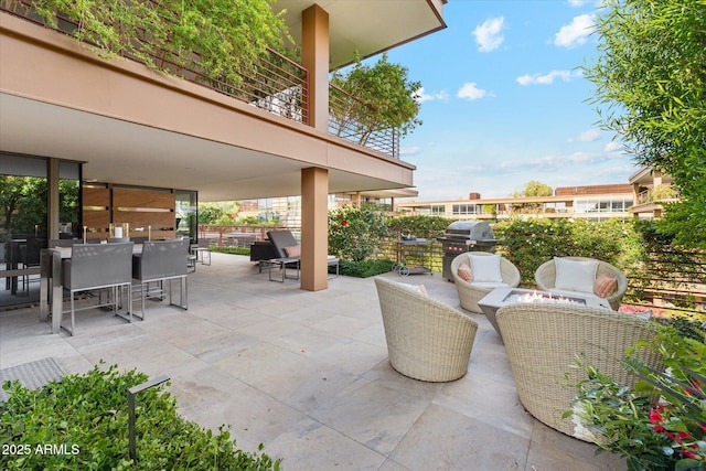 view of patio / terrace with area for grilling and outdoor dining area
