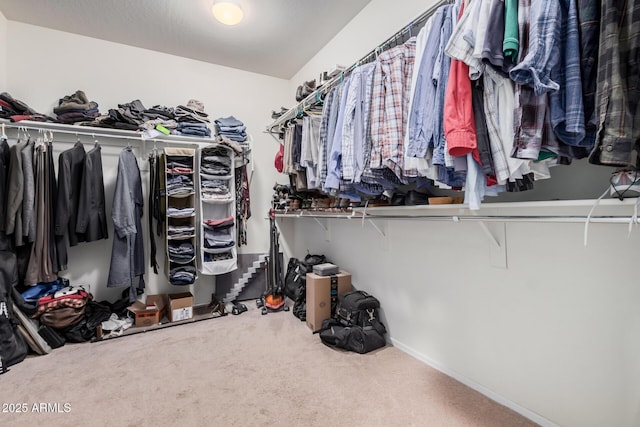 spacious closet with carpet floors