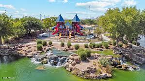 view of play area featuring a water view