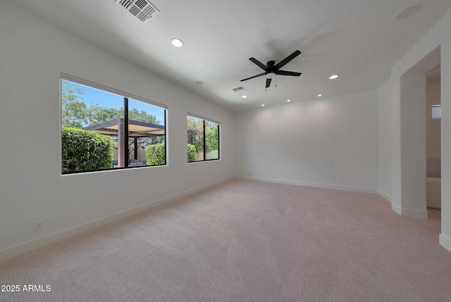 2859 E Los Altos Rd, Gilbert, AZ 85297 - unfurnished room with light carpet, a ceiling fan, and recessed lighting