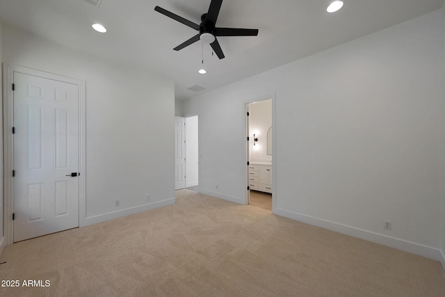 2859 E Los Altos Rd, Gilbert, AZ 85297 - unfurnished bedroom featuring light colored carpet, recessed lighting, and ensuite bathroom