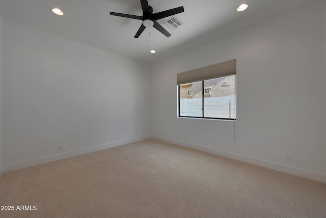 2859 E Los Altos Rd, Gilbert, AZ 85297 - empty room with light carpet, recessed lighting, and a ceiling fan