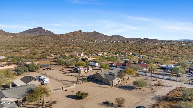 aerial view with a residential view and a mountain view