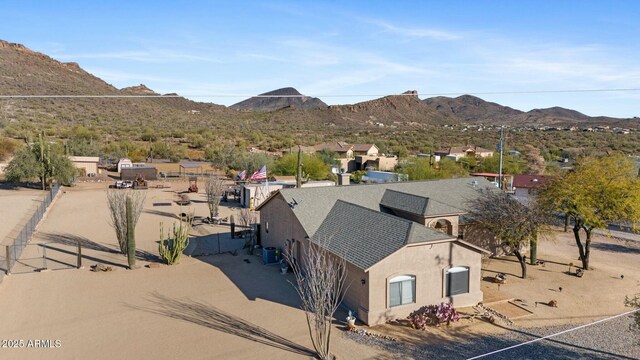 aerial view with a mountain view