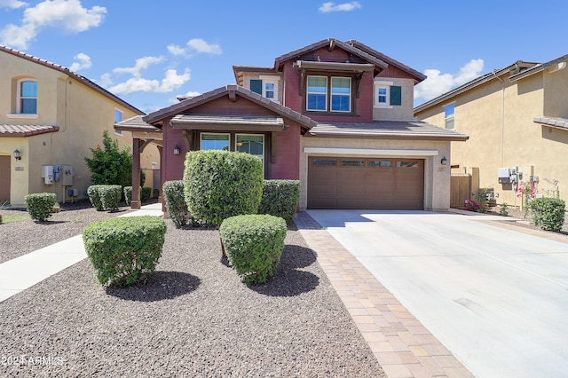 craftsman house with a garage