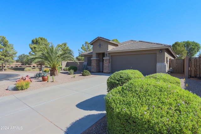 view of front of house with a garage