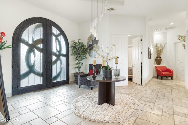 entryway with french doors