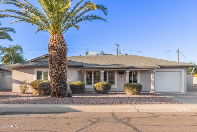 single story home with a garage