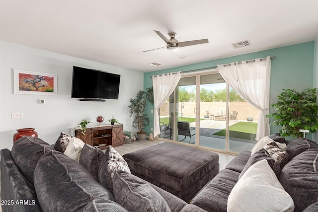 3415 S 75th Dr, Phoenix, AZ 85043 - living room featuring ceiling fan and wood finished floors