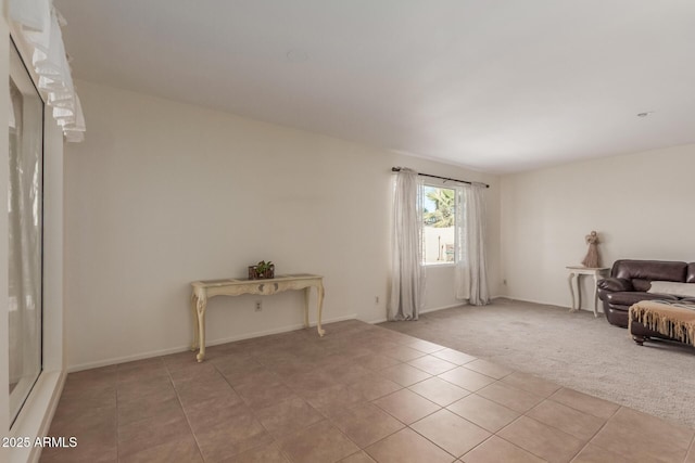 living room with light carpet