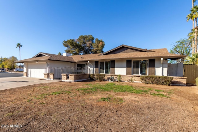 ranch-style home with a garage