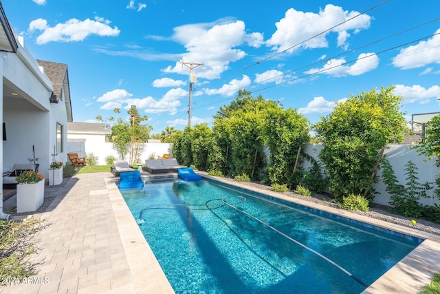 view of pool featuring a patio area