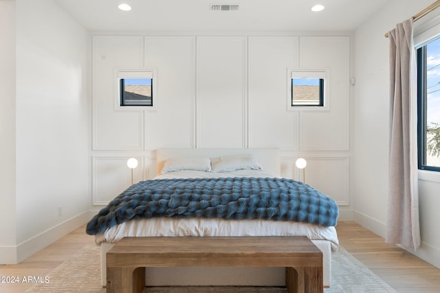 bedroom featuring light hardwood / wood-style flooring