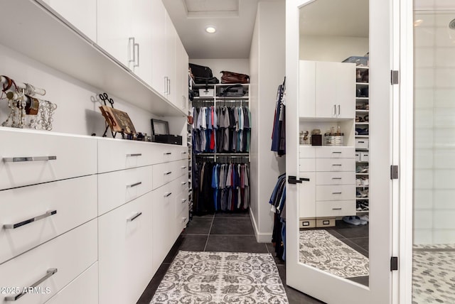 3990 E Iris Dr, Chandler, AZ 85286 - walk in closet with dark tile patterned floors and attic access