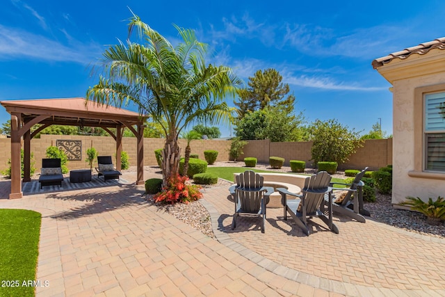 3990 E Iris Dr, Chandler, AZ 85286 - fenced backyard featuring a gazebo and a patio area