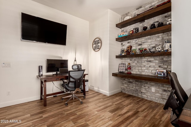 3990 E Iris Dr, Chandler, AZ 85286 - office featuring wood finished floors, baseboards, and a bar