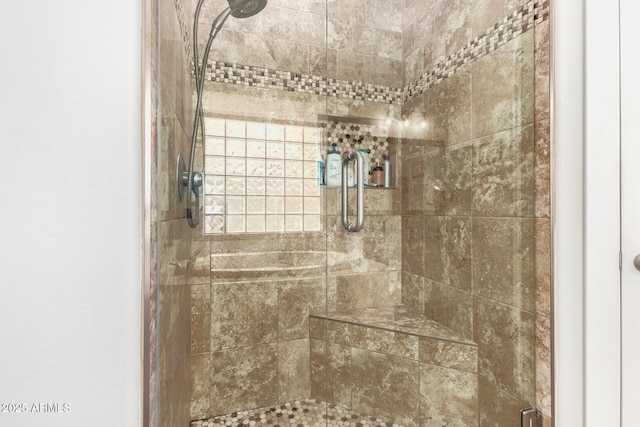 details featuring a shower stall