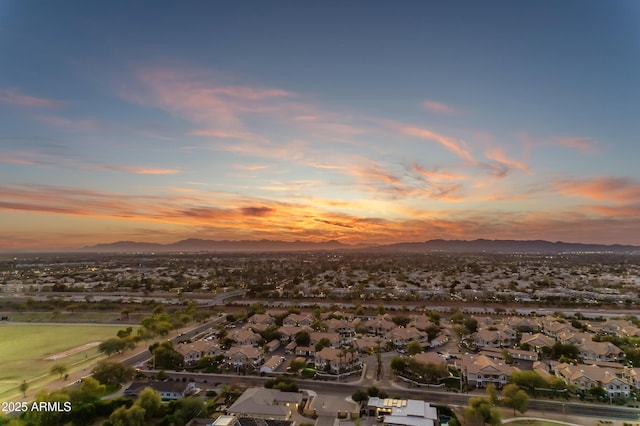 bird's eye view with a residential view and a mountain view