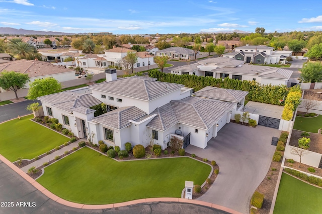 bird's eye view with a residential view