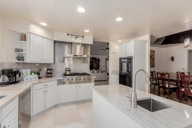 5237 N 106th Ave, Glendale, AZ 85307 - kitchen with cooktop, dishwasher, recessed lighting, decorative backsplash, and white cabinetry