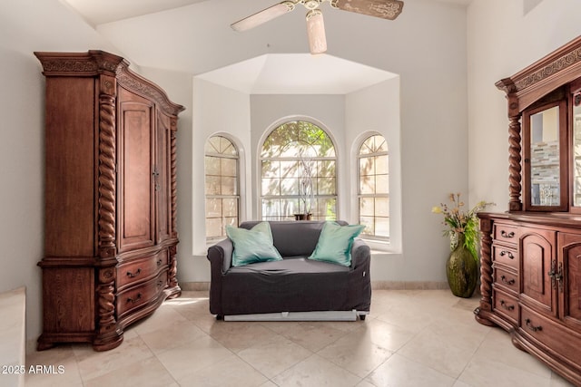 5237 N 106th Ave, Glendale, AZ 85307 - living area featuring a ceiling fan and light tile patterned floors