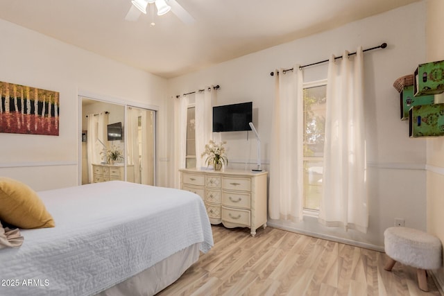 5237 N 106th Ave, Glendale, AZ 85307 - bedroom featuring light wood-style floors and a ceiling fan