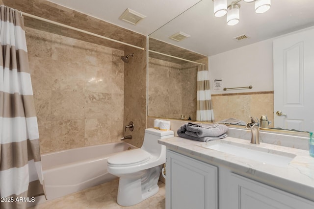 5237 N 106th Ave, Glendale, AZ 85307 - bathroom featuring shower / bath combo with shower curtain, vanity, and tile walls