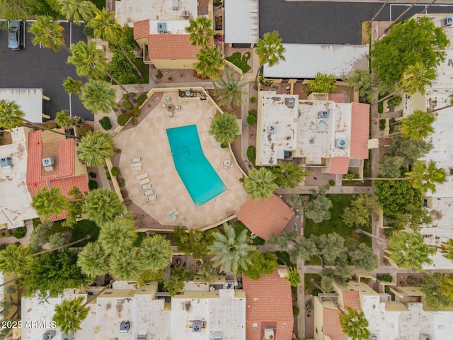 bird's eye view of a pool