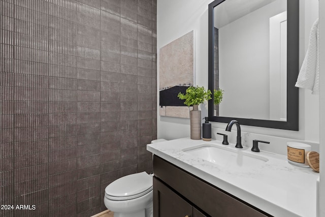 bathroom with toilet and vanity