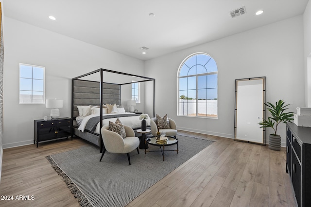 bedroom featuring light hardwood / wood-style floors