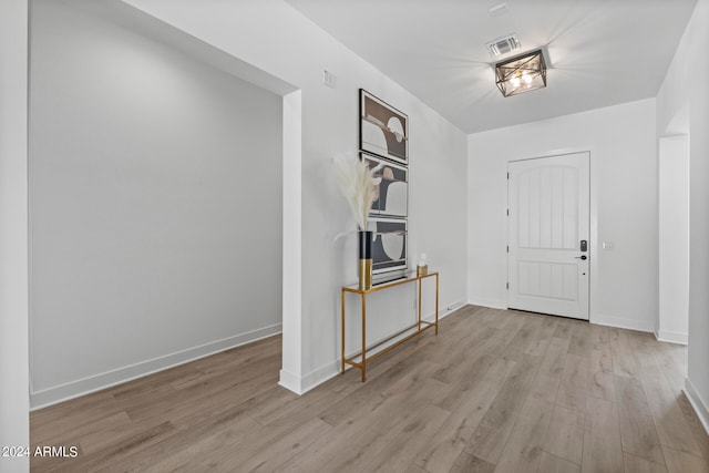 foyer entrance featuring light hardwood / wood-style flooring