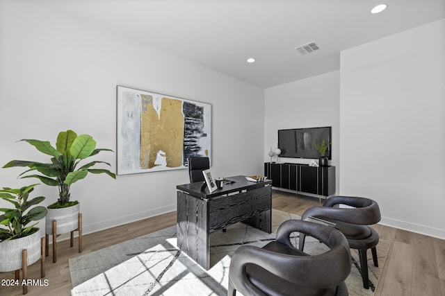 living room featuring light hardwood / wood-style flooring