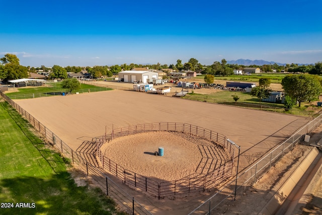 drone / aerial view with a mountain view