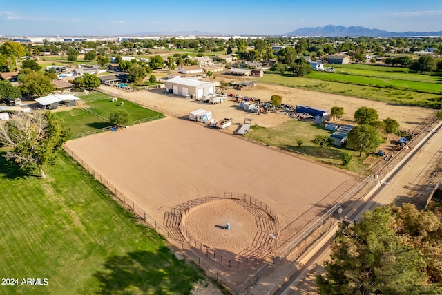 bird's eye view with a mountain view