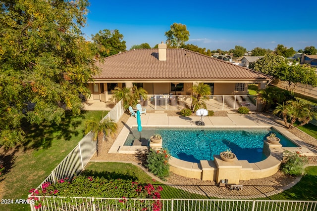 view of pool featuring a patio