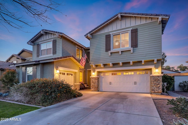 craftsman-style house featuring a garage