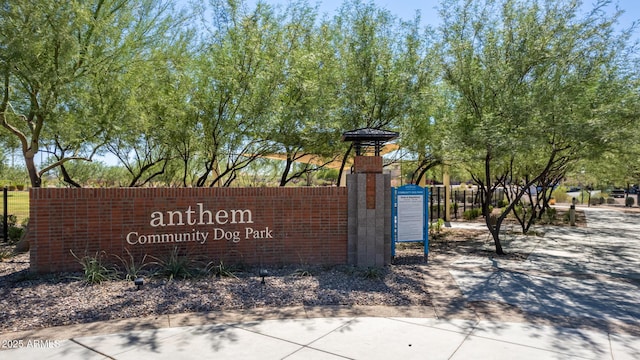 view of community sign