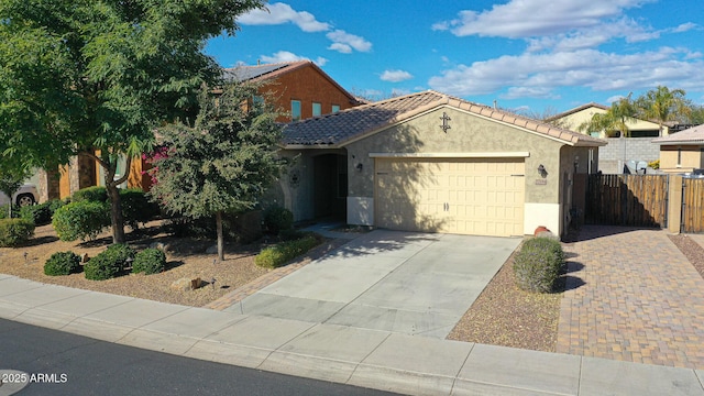 view of front of house with a garage