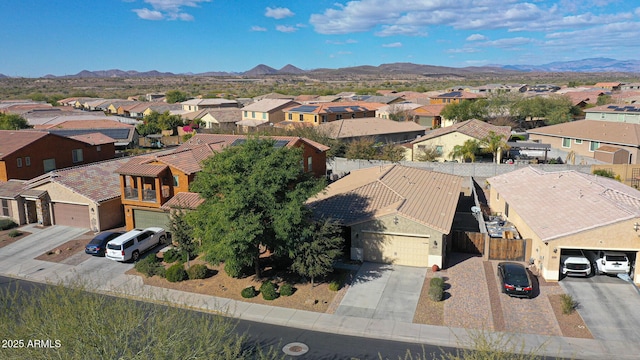 aerial view with a mountain view